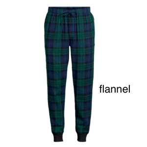 LANDSEND Men's Tall Flannel Jogger Pajama Pant 100% Cotton